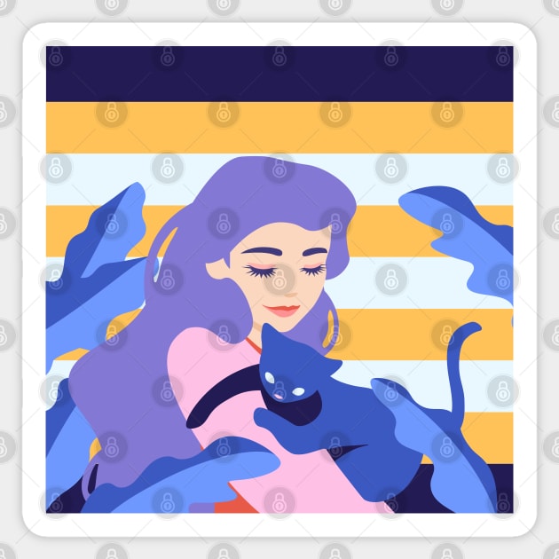 Cat Cuddles Sticker by kjm.illustrations